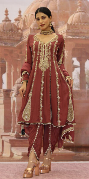 Anarkali with Tulip pants and dupatta