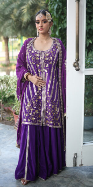 Purple Sharara set